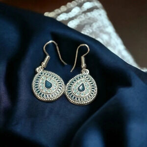 2 LEFT! Bohemian Turquoise Stone Tear Drop Earrings